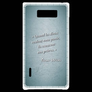 Coque LG Optimus L7 Dieux prières Turquoise Citation Oscar Wilde