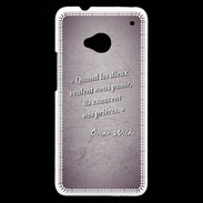 Coque HTC One Dieux prières Violet Citation Oscar Wilde