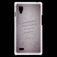 Coque LG Optimus L9 Dieux prières Violet Citation Oscar Wilde