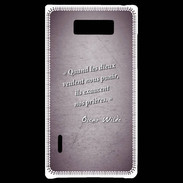 Coque LG Optimus L7 Dieux prières Violet Citation Oscar Wilde