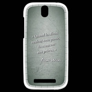 Coque HTC One SV Dieux prières Vert Citation Oscar Wilde