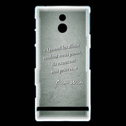 Coque Sony Xperia P Dieux prières Vert Citation Oscar Wilde