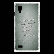 Coque LG Optimus L9 Dieux prières Vert Citation Oscar Wilde