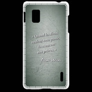 Coque LG Optimus G Dieux prières Vert Citation Oscar Wilde