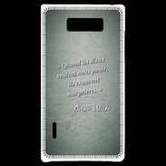 Coque LG Optimus L7 Dieux prières Vert Citation Oscar Wilde