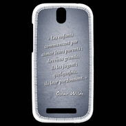 Coque HTC One SV Enfants parents Bleu Citation Oscar Wilde