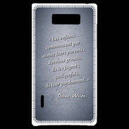 Coque LG Optimus L7 Enfants parents Bleu Citation Oscar Wilde