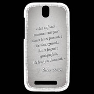 Coque HTC One SV Enfants parents Gris Citation Oscar Wilde