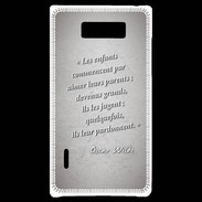 Coque LG Optimus L7 Enfants parents Gris Citation Oscar Wilde