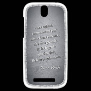 Coque HTC One SV Enfants parents Noir Citation Oscar Wilde