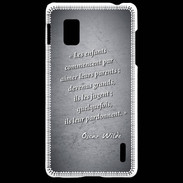 Coque LG Optimus G Enfants parents Noir Citation Oscar Wilde