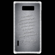 Coque LG Optimus L7 Enfants parents Noir Citation Oscar Wilde