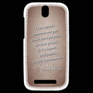 Coque HTC One SV Enfants parents Rouge Citation Oscar Wilde