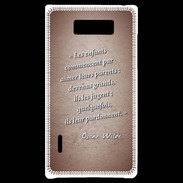 Coque LG Optimus L7 Enfants parents Rouge Citation Oscar Wilde