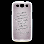 Coque Samsung Galaxy S3 Enfants parents Rose Citation Oscar Wilde
