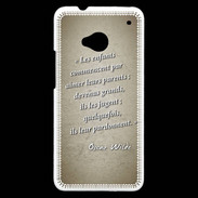 Coque HTC One Enfants parents Sepia Citation Oscar Wilde