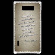 Coque LG Optimus L7 Enfants parents Sepia Citation Oscar Wilde