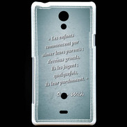 Coque Sony Xperia T Enfants parents Turquoise Citation Oscar Wilde