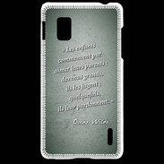 Coque LG Optimus G Enfants parents Vert Citation Oscar Wilde