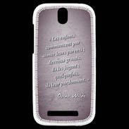 Coque HTC One SV Enfants parents Violet Citation Oscar Wilde