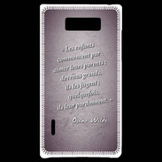 Coque LG Optimus L7 Enfants parents Violet Citation Oscar Wilde