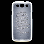Coque Samsung Galaxy S3 Esprits légers Bleu Citation Oscar Wilde