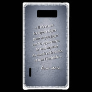 Coque LG Optimus L7 Esprits légers Bleu Citation Oscar Wilde