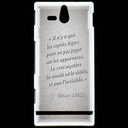 Coque Sony Xperia U Esprits légers Gris Citation Oscar Wilde