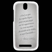 Coque HTC One SV Esprits légers Gris Citation Oscar Wilde