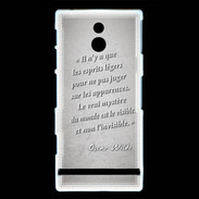 Coque Sony Xperia P Esprits légers Gris Citation Oscar Wilde