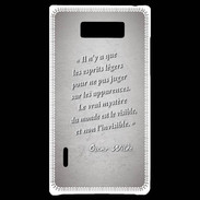 Coque LG Optimus L7 Esprits légers Gris Citation Oscar Wilde