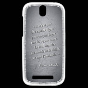 Coque HTC One SV Esprits légers Noir Citation Oscar Wilde