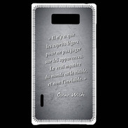 Coque LG Optimus L7 Esprits légers Noir Citation Oscar Wilde