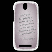 Coque HTC One SV Esprits légers Rose Citation Oscar Wilde