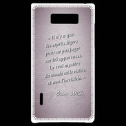 Coque LG Optimus L7 Esprits légers Rose Citation Oscar Wilde