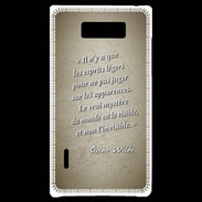 Coque LG Optimus L7 Esprits légers Sepia Citation Oscar Wilde