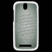 Coque HTC One SV Esprits légers Vert Citation Oscar Wilde