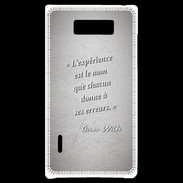 Coque LG Optimus L7 Expérience Gris Citation Oscar Wilde