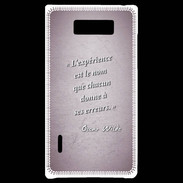 Coque LG Optimus L7 Expérience Rose Citation Oscar Wilde