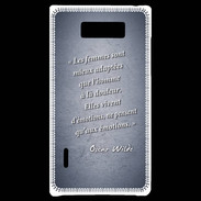 Coque LG Optimus L7 Femmes émotions Bleu Citation Oscar Wilde