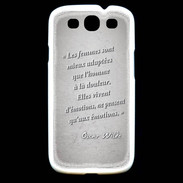 Coque Samsung Galaxy S3 Femmes émotions Gris Citation Oscar Wilde
