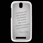 Coque HTC One SV Femmes émotions Gris Citation Oscar Wilde