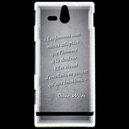Coque Sony Xperia U Femmes émotions Noir Citation Oscar Wilde