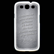 Coque Samsung Galaxy S3 Femmes émotions Noir Citation Oscar Wilde