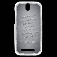 Coque HTC One SV Femmes émotions Noir Citation Oscar Wilde