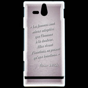 Coque Sony Xperia U Femmes émotions Rose Citation Oscar Wilde