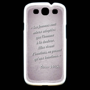 Coque Samsung Galaxy S3 Femmes émotions Rose Citation Oscar Wilde