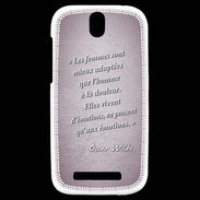 Coque HTC One SV Femmes émotions Rose Citation Oscar Wilde