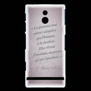 Coque Sony Xperia P Femmes émotions Rose Citation Oscar Wilde