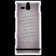 Coque Sony Xperia U Femmes émotions Violet Citation Oscar Wilde
